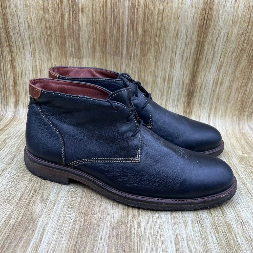 Johnston & Murphy Chukka Boots Men's Size 11 Black Leather Memory Foam 25-2021